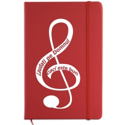 Notebook A5, coperta rosie,Laudati pe Domnul!